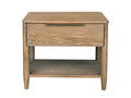Kamelia Sand Nightstand with Drawer and Shelf Modern Bedside Table in Calgary in a white background