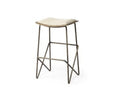 Katniss Cream Upholstered Counter & Bar Stool with Gold Frame in Calgary in a white background