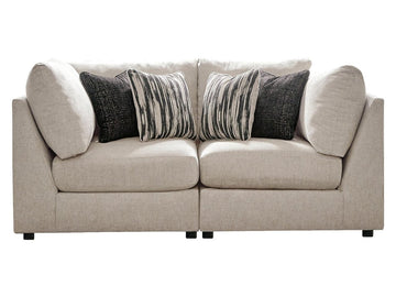 Kellway Modular 2-Piece Sectional Sofa, Plush Cushions, Bisque in Calgary in a white background