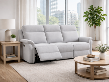 Cascade Reclining Sofa in Vanilla Genuine Leather