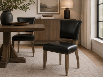 Luther Dining Chair in Calgary in a dining room setting. 