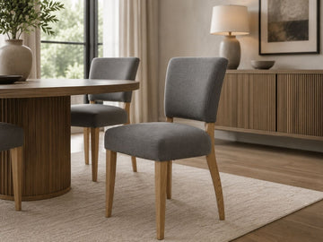 Luther Gray Dining Chair in a dining room setting. 