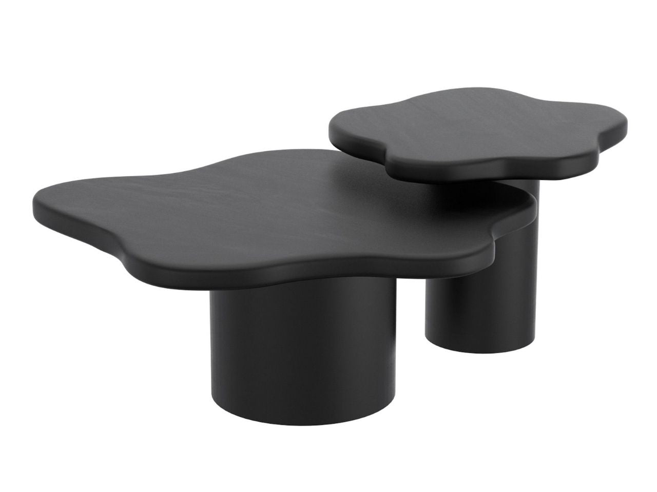 MAYAL 2PC COFFEE TABLE SET IN BLACK - Calgary Furniture Store
