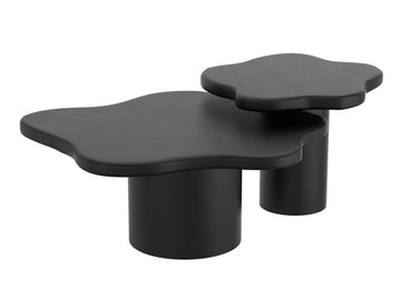 MAYAL 2PC COFFEE TABLE SET IN BLACK - Calgary Furniture Store