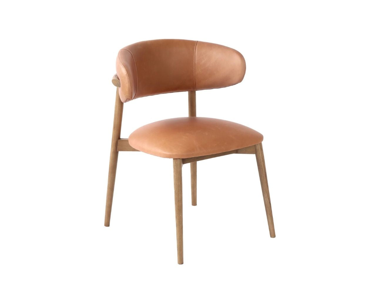 MILO DINING CHAIR - HAZELNUT - in a white background- Calgary Furniture Store