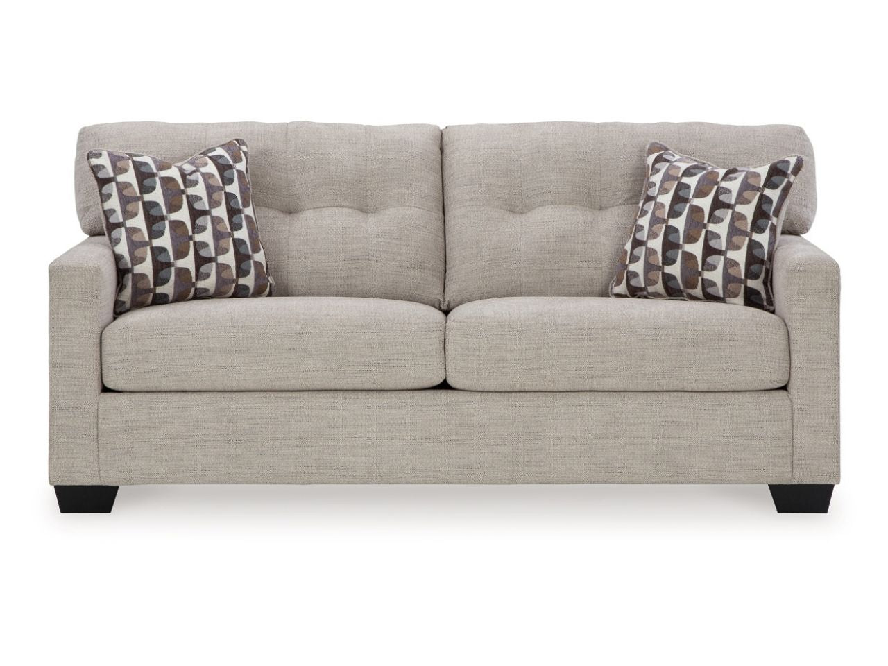 Mahoney Tufted Back Sofa with Soft Multi-Hued Fabric, Foam Cushions in Calgary in a white background
