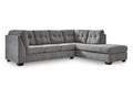 Marleton 2-Piece Sectional with Chaise Choice Orientation in Calgary in a white background