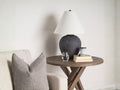 Marvin Black Ceramic Table Lamp with White Drum Shade in Calgary