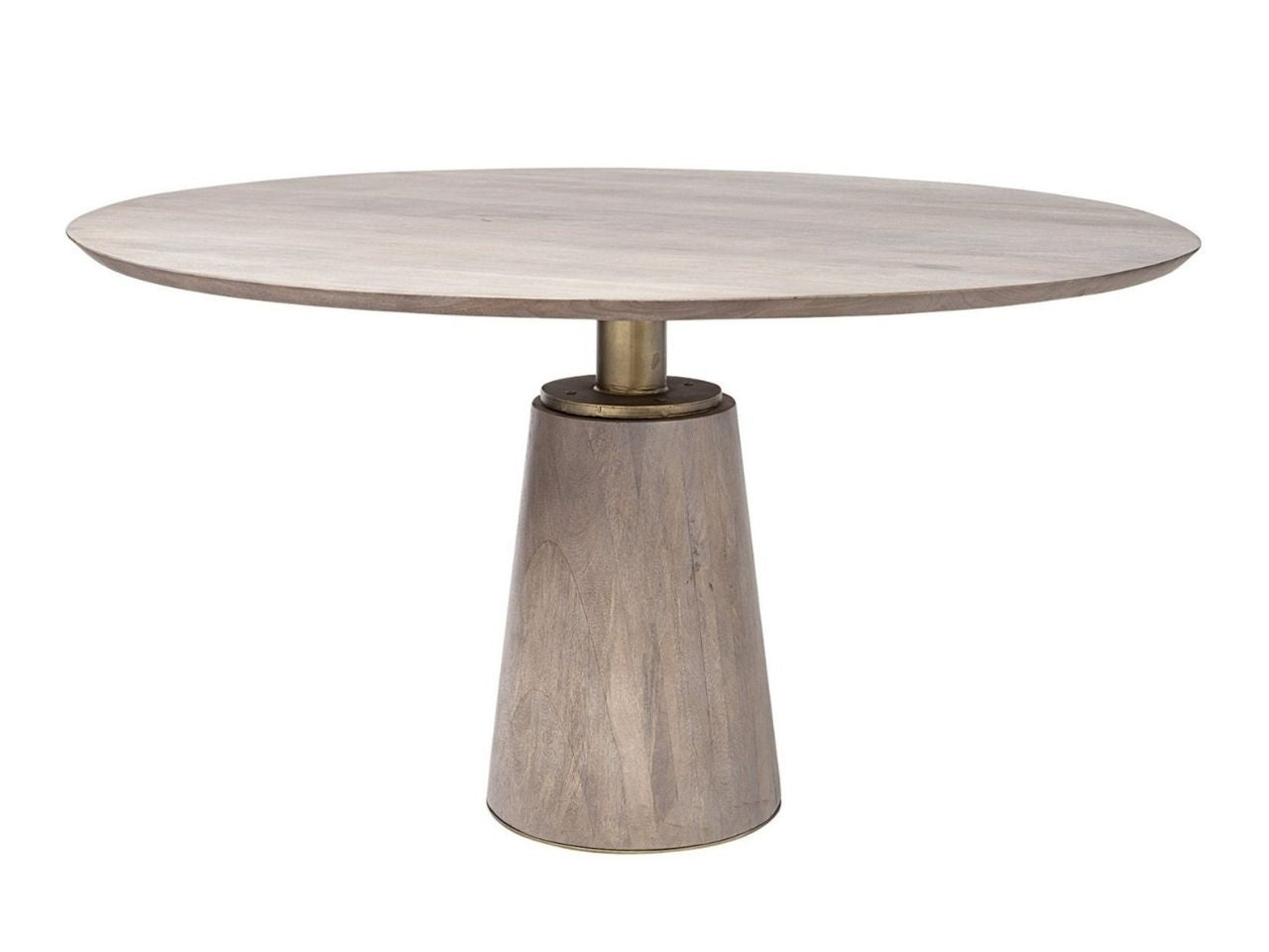 Maxwell II 54" Round Brown Solid Wood Top Dining Table in Calgary in a white background 