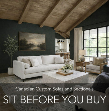 Modern living room with a gray sofa, coffee table, and decorative elements.