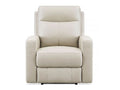 Cream leather reclining chair on a white background. 