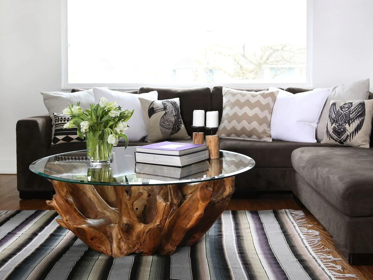 Natura Round Root Coffee Table - Calgary Furniture Store