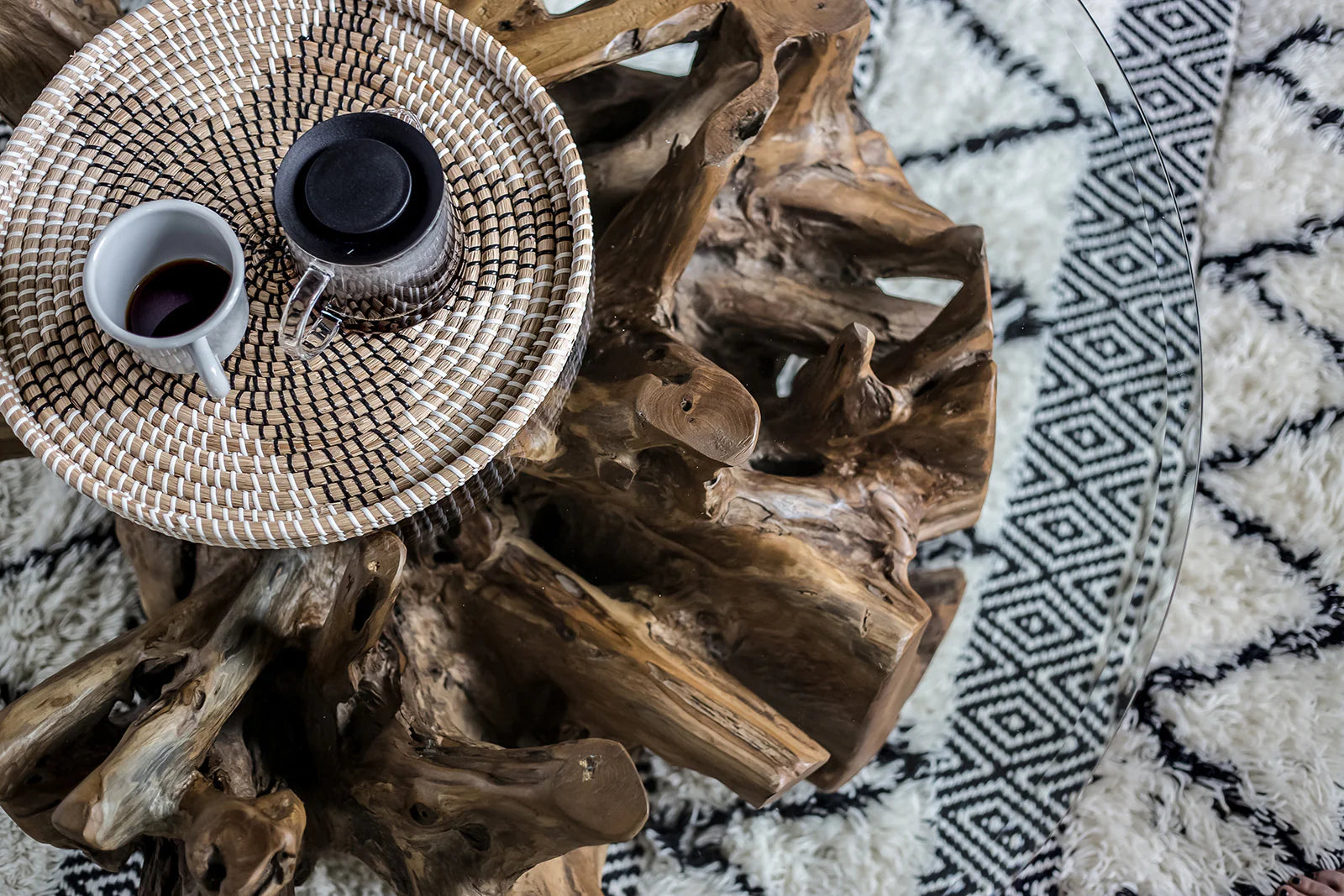 Natura Round Root Coffee Table - Calgary Furniture Store
