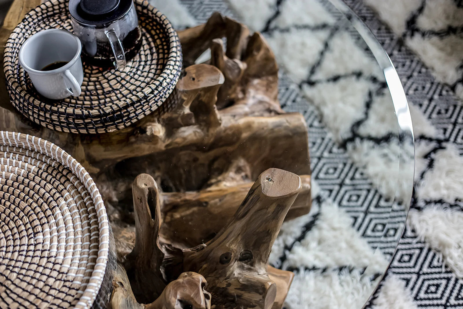 Natura Round Root Coffee Table - Calgary Furniture Store