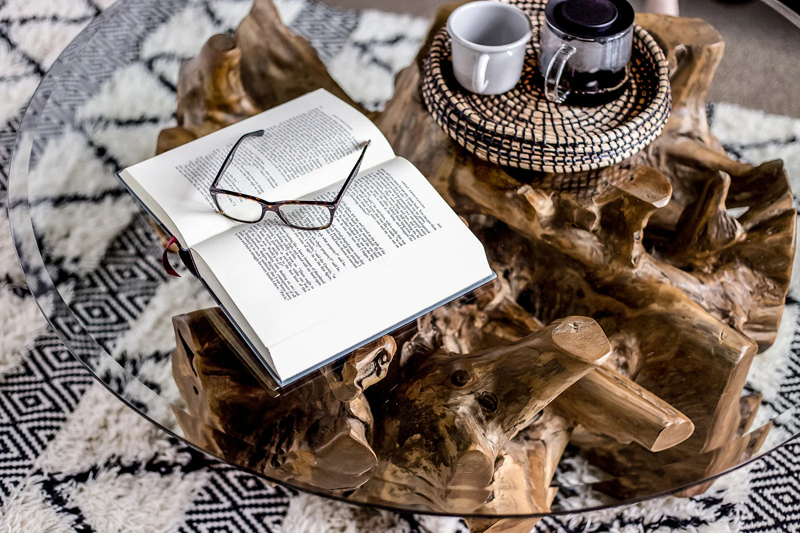 Natura Round Root Coffee Table - Calgary Furniture Store