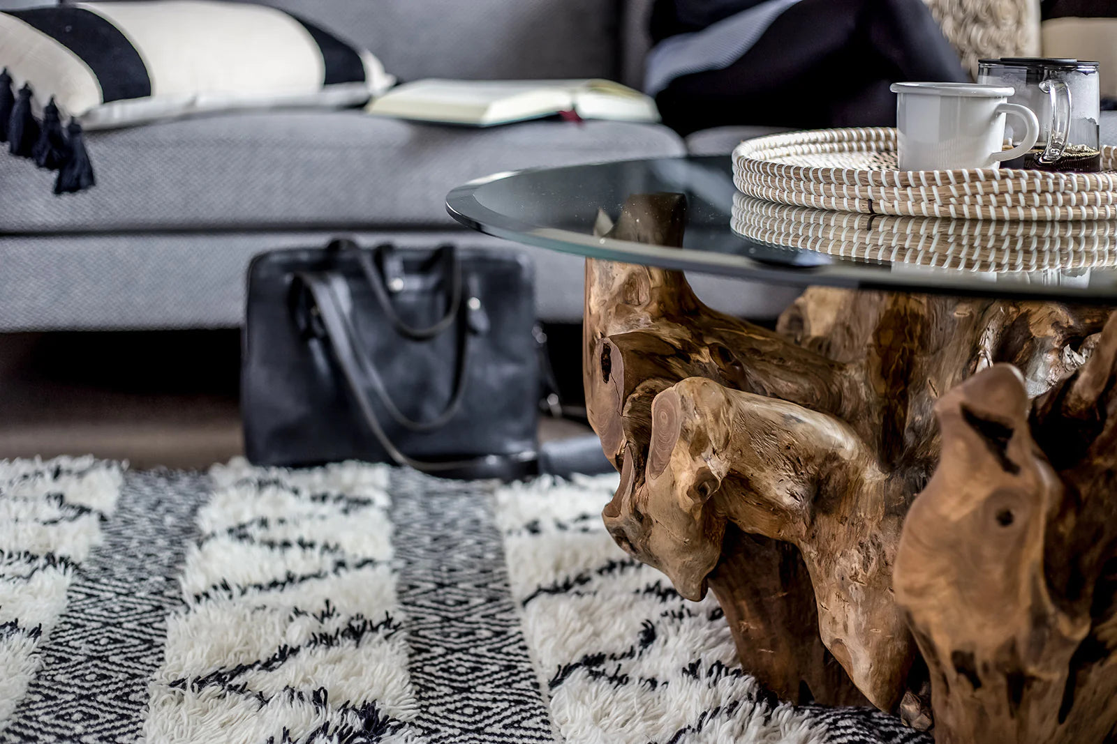 Natura Round Root Coffee Table - Calgary Furniture Store
