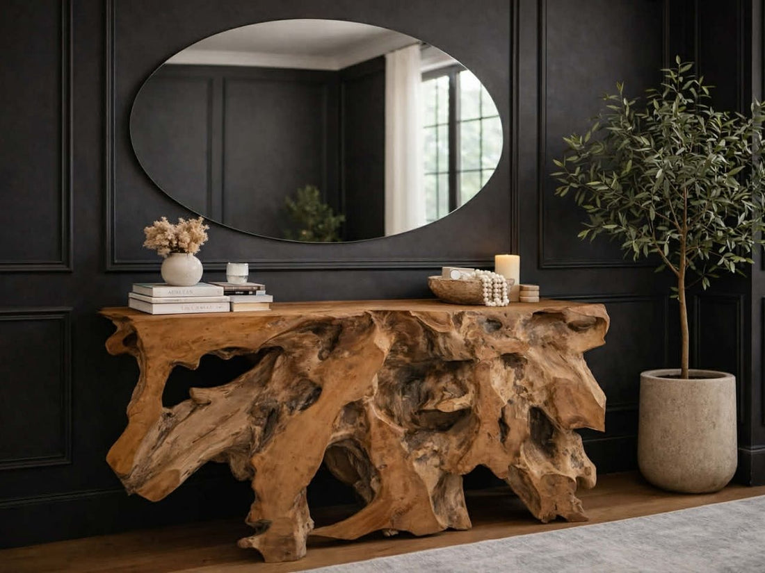 Natura Bebas Console S Solid Live Edge Teak Console Table