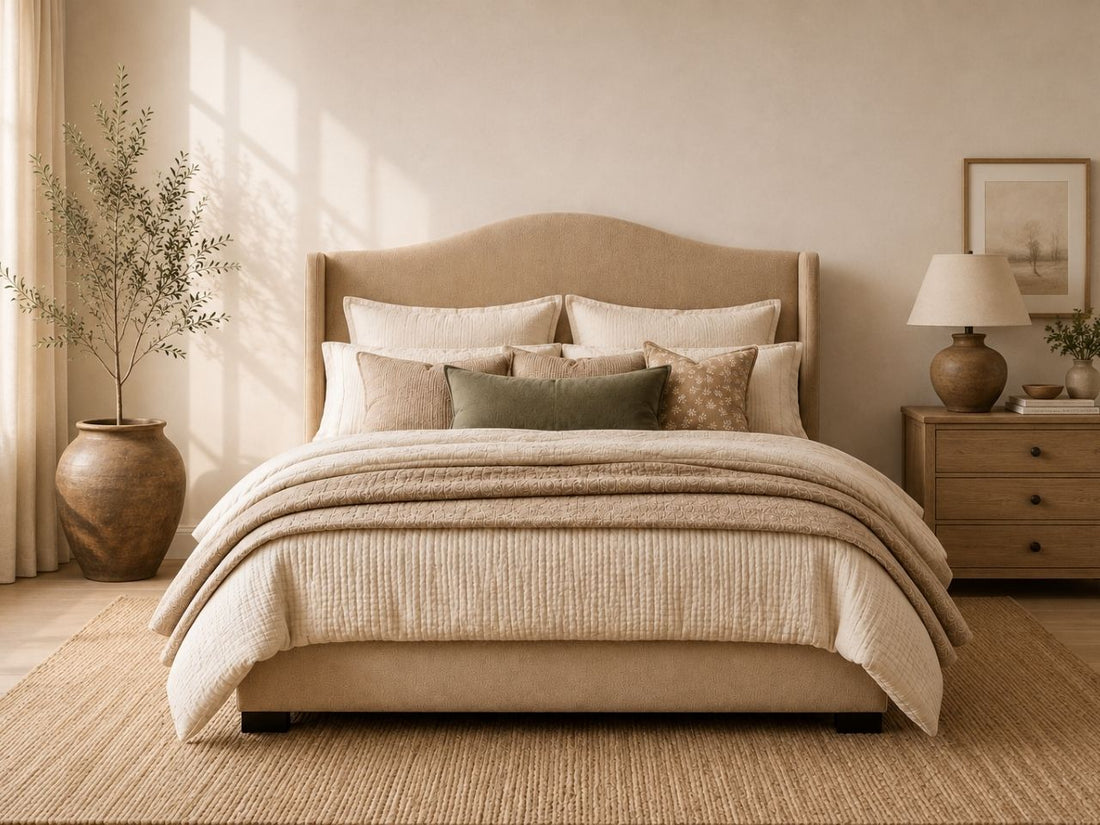 Custom Canadian Made Nellie Bed in a living room setting. 