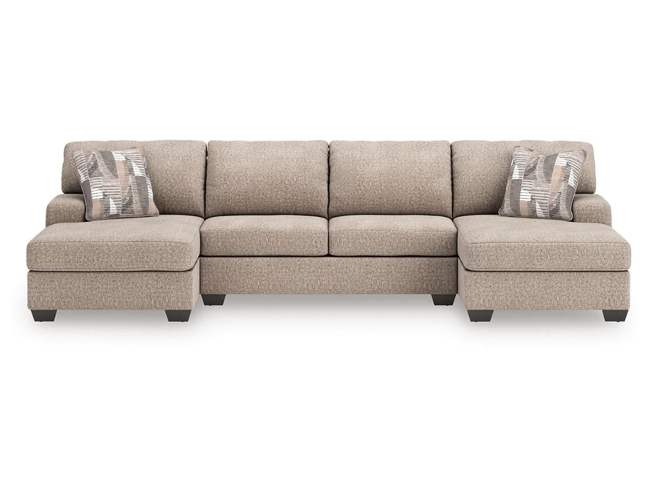 Newellen 3-Piece Sectional with Double Chaise in Calgary in a white background