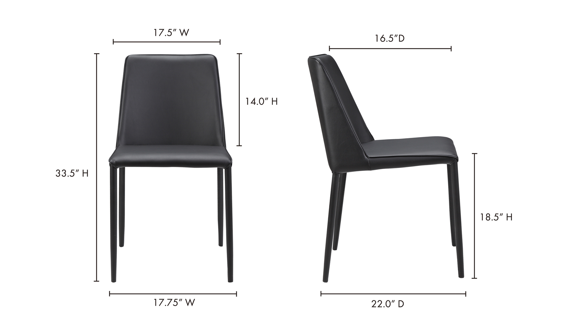Nora Dining Chair - Black - Calgary Furniture Store