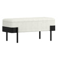 Odell Storage Bench in Ivory & Black - Calgary Furniture Store