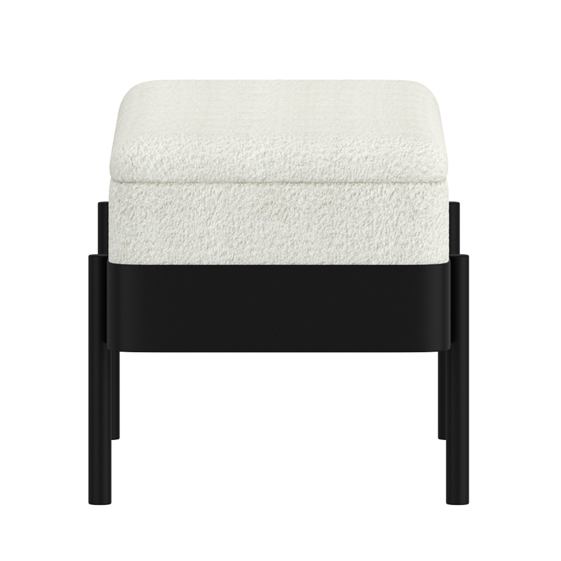 Odell Storage Bench in Ivory & Black - Calgary Furniture Store