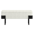 Odell Storage Bench in Ivory & Black - Calgary Furniture Store