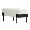 Odell Storage Bench in Ivory & Black - Calgary Furniture Store
