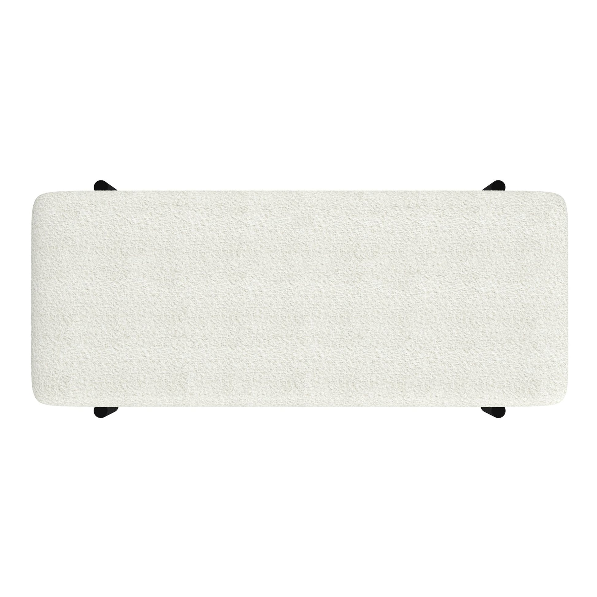 Odell Storage Bench in Ivory & Black - Calgary Furniture Store