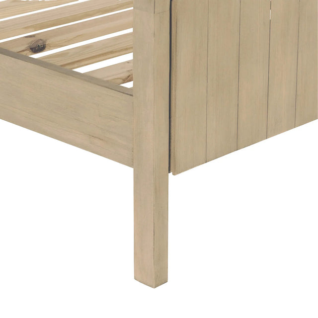 OPERA HIGH FOOTBOARD BED - SCRUBBED TEAK - Calgary Furniture Store
