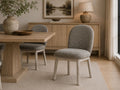 Oasis Oatmeal Dining Chair in Calgary in a dining room setting. 