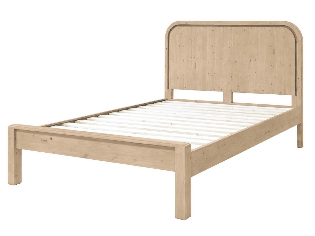 Scrubbed Opera Low Footboard Bed - Scrubbed Teak - Calgary Furniture Store
