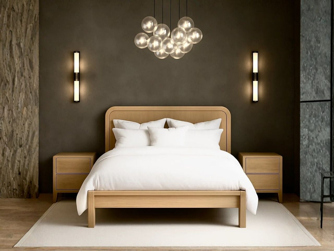 Opera Low Footboard Bed  - Scrubbed Teak - Calgary Furniture Store