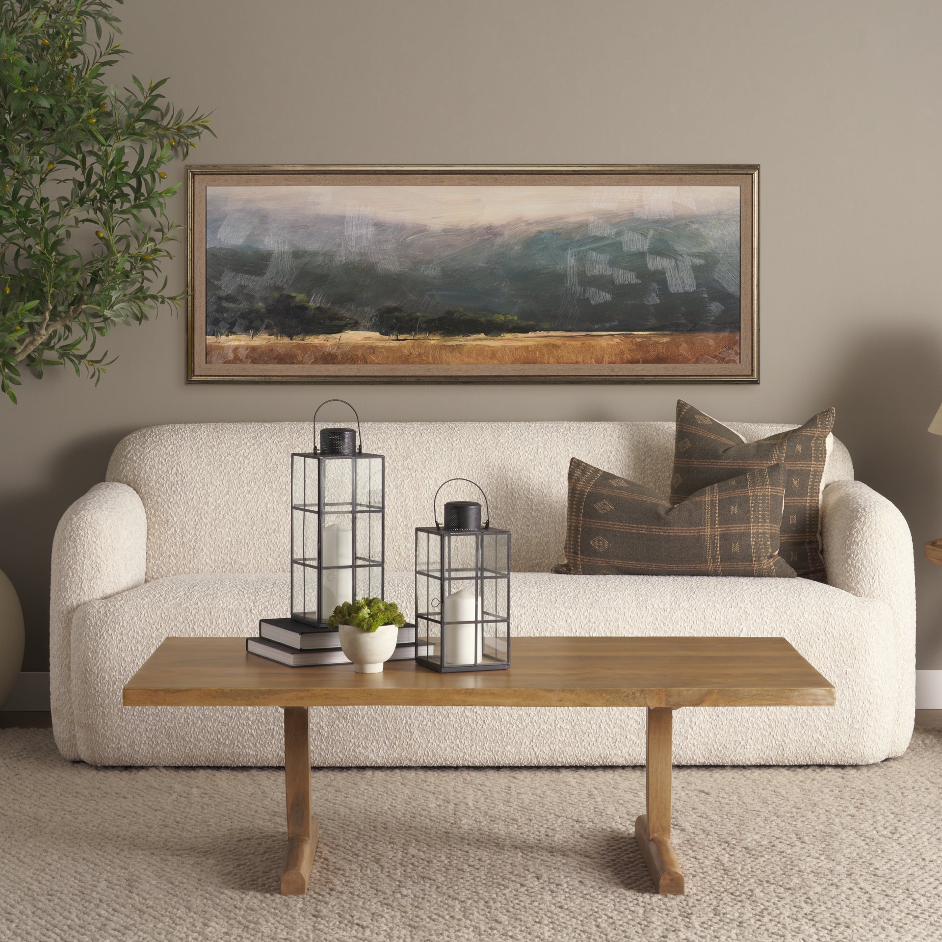 Haze Landscape by Mercana Studio a Hand Embellished Textured Framed Art Print - Calgary Furniture Store