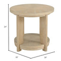 Pacific Grove Round Accent Table in a white background- dimensions