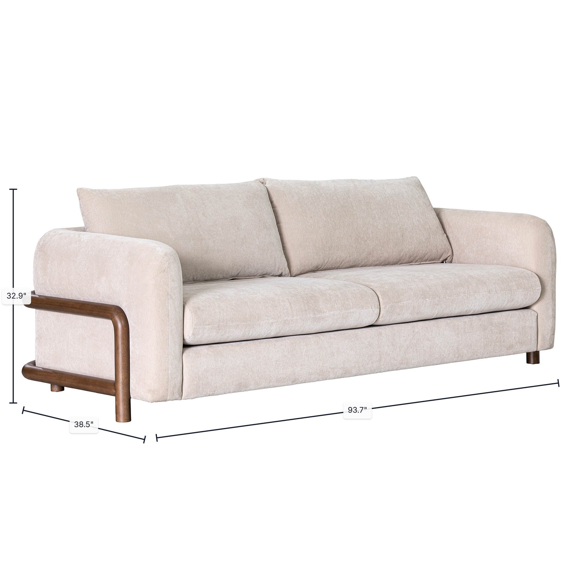 Parallel Modular Sofa PLL007 Upholstered Three-Seat Modern Living Room-dimensions