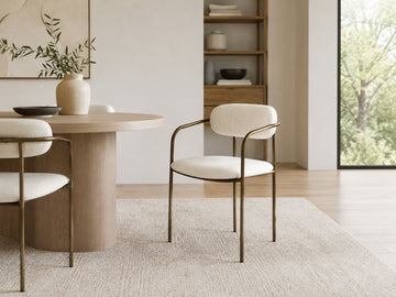Parker Cream Dining Chair in a nice dining room setting. 