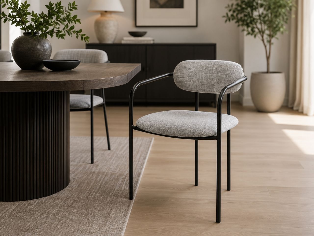 Parker Gray Dining Chair in a dining room setting. 