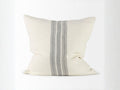 Patrice 22 x 22 Cream Gray Striped Decorative Pillow Cover in Calgary in a white background