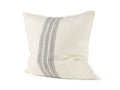 Patrice 22 x 22 Cream Gray Striped Decorative Pillow Cover in Calgary in a white background