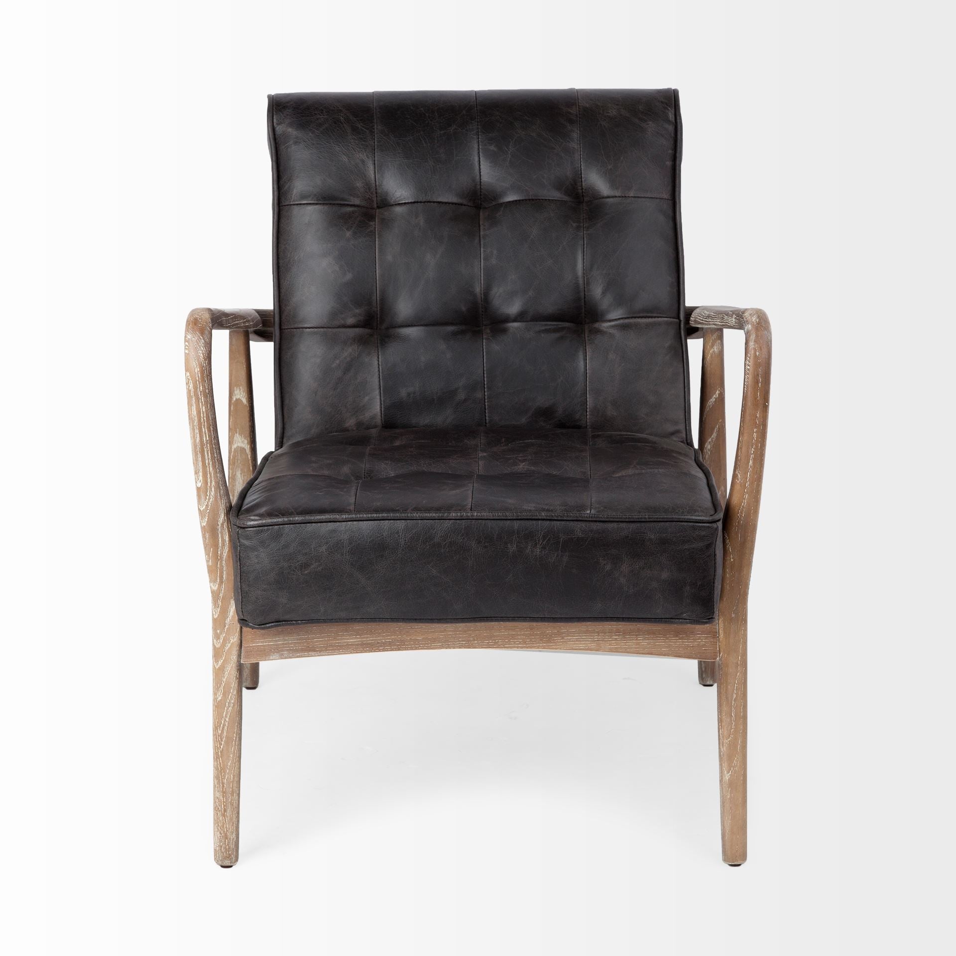 Phineas Black Leather Accent Chair | Calgary Furniture Store