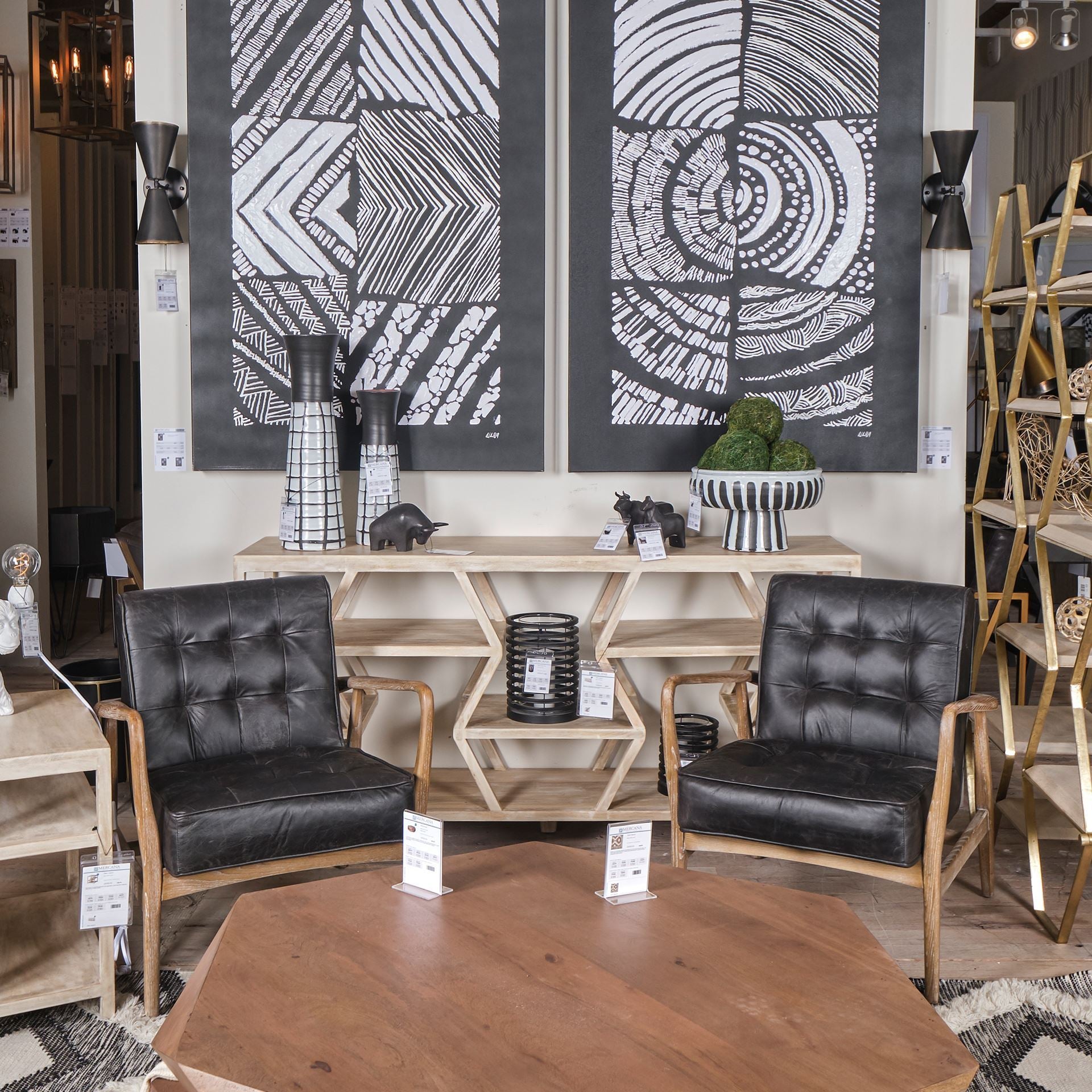 Phineas Black Leather Accent Chair | Calgary Furniture Store