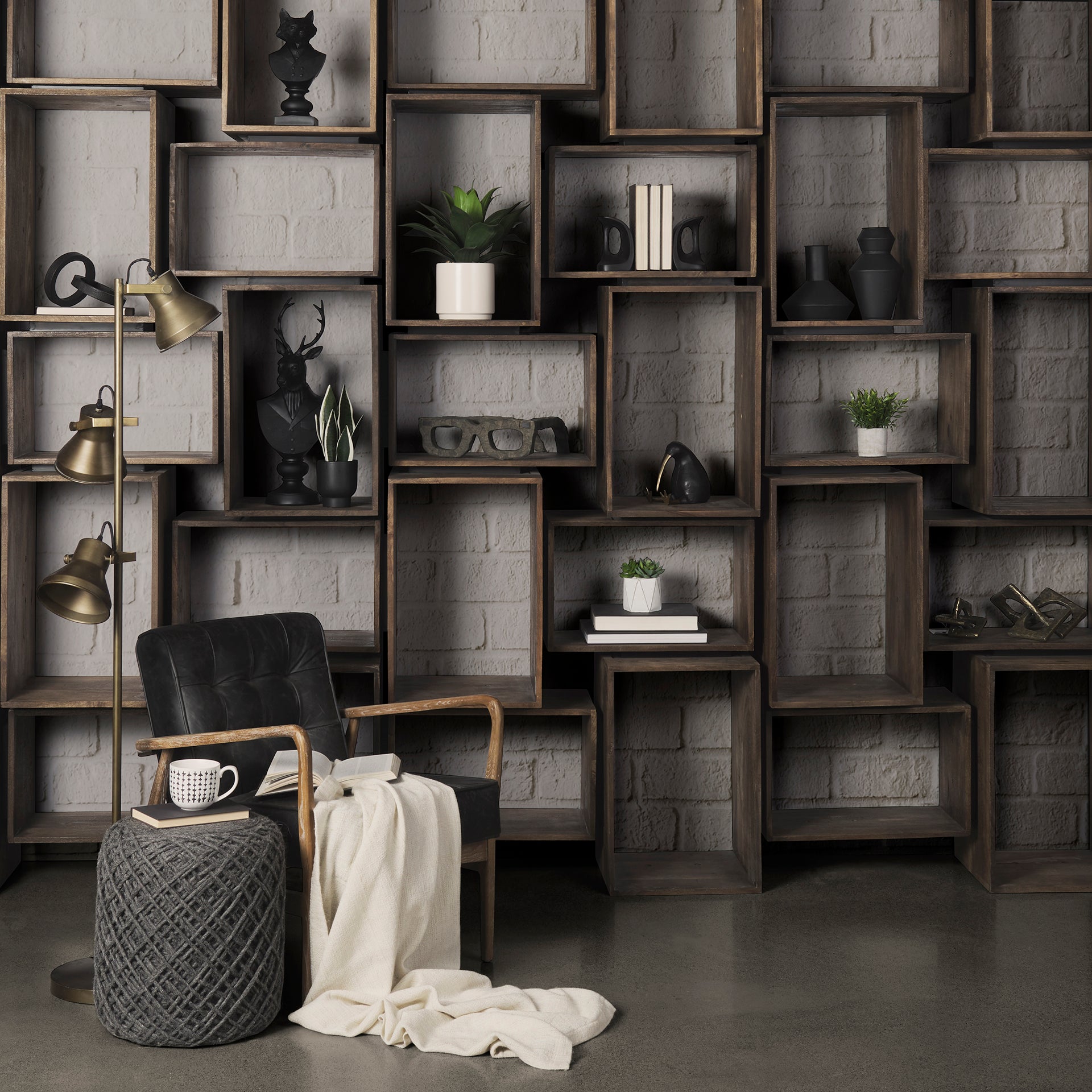 Phineas Black Leather Accent Chair | Calgary Furniture Store