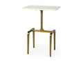 Preston White Marble Accent Table in Calgary with Gold Metal Base Options in a white background