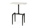 Preston White Marble Accent Table in Calgary with Black Metal Base Options in a white background