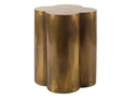 Quatrefoil Gold Brass-Clad Wooden-Top Flower Accent Table Modern in Calgary in a white background