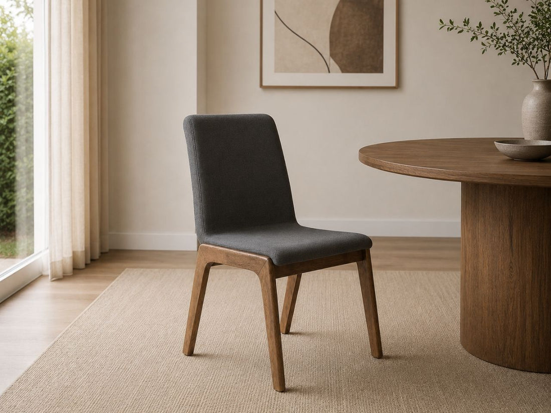 Remix Grey Dining Chair in a dining room setting. 