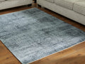Rhysill - Teal - Rug - Calgary Furniture Store