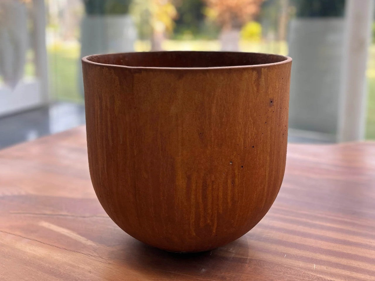 Rustic Large Pot - Corten - Calgary Furniture Store