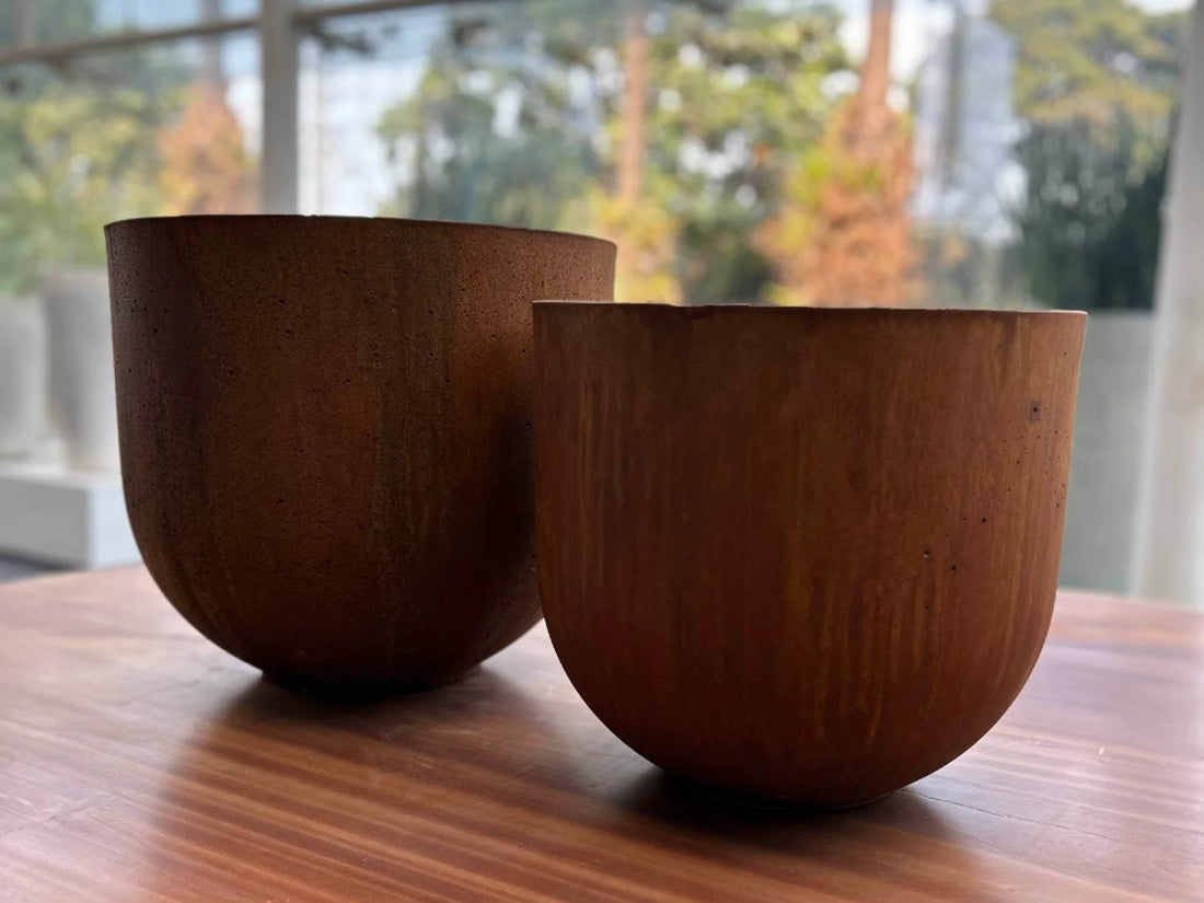 Rustic Large Pot - Corten - Calgary Furniture Store
